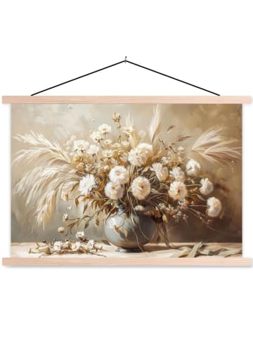 MuchoWow Poster mit Leiste Elegante Blumen
