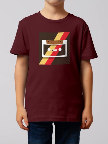 wat? Apparel T-Shirt Kassette in Weinrot