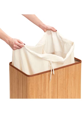 Zeller Wäschekorb aus Bambus, hellbraun, 104 l in Braun, (B) 52 x (H) 63 x (L) 32 cm