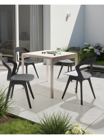 Beliani 4er-Set Gartenstuhl LACHANIA in Schwarz