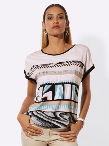 creation L Rundhalsshirt in reseda-schwarz-bedruckt