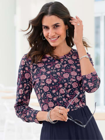 WITT WEIDEN Langarm-Shirt in marine-erika-bedruckt