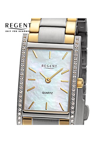 Regent Analog-Armbanduhr Regent Metallarmband silber, gold klein (ca. 20 x 32,5mm)