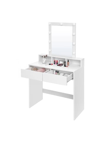 VASAGLE Schminktisch Kailyn in Weiß - (B)80 x (H)145 x (T)40 cm