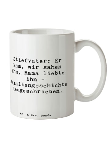 Mr. & Mrs. Panda Trinkbecher Spruch Stiefvater Liebe mit Spruch in Weiß