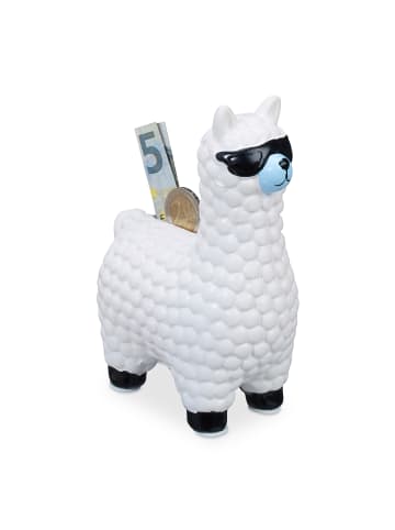 relaxdays 2x Spardose "Lama" in Weiß