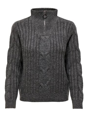 JDY Strickpullover in Dark Grey Melange