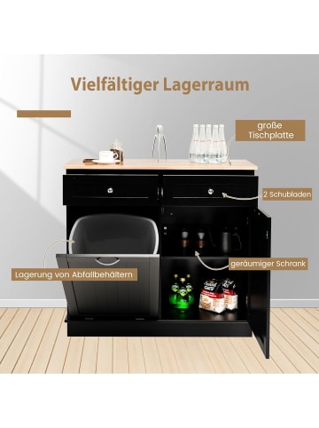 COSTWAY Kommode für Mülleimer 42L in Schwarz