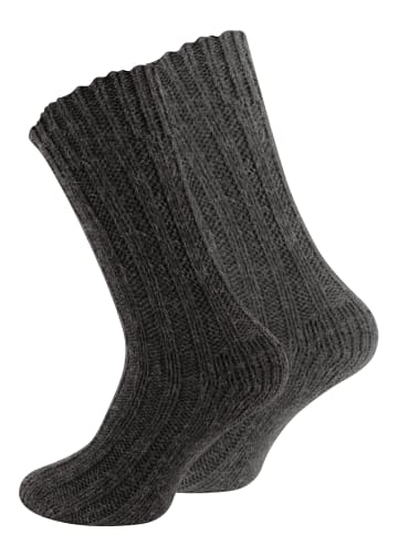Cotton Prime® 4 Paar Stricksocken mit Alpakawolle Unisex Alpakasocken in Grau