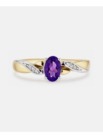 Diamant L'éternel Ring, mit Amethyst, 375 Gelbgold