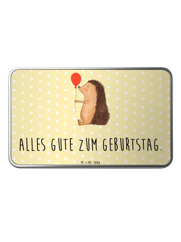 Mr. & Mrs. Panda Aufbewahrungsbox Igel Luftballon mit Spruch in Gelb Pastell