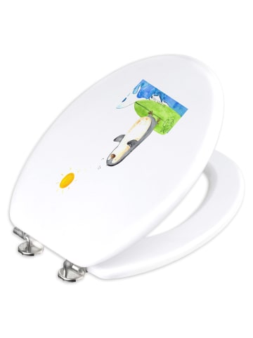 Mr. & Mrs. Panda Klodeckel Pinguin Surfer ohne Spruch in Weiß