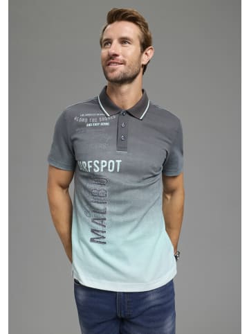 Kangaroos Poloshirt in Anthrazit-türkis