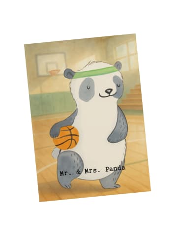 Mr. & Mrs. Panda Grußkarte Panda Basketball Design ohne Spruch in Weiß