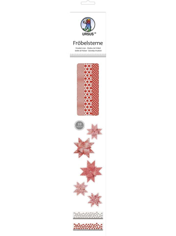 Buntpapierfabrik Ludwig Bähr Faltstreifen Fröbelsterne 2 Größen Geometrisch rot/weiß