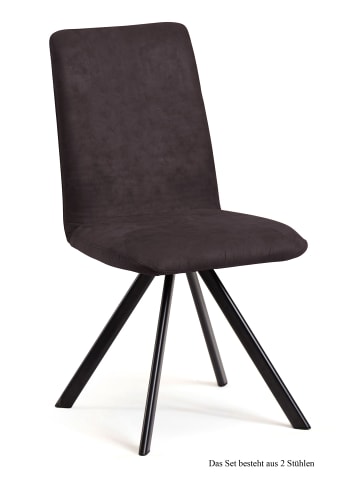 58 aufm Kessel ESSZIMMERSTUHL (2er-Set) Datja 47x92x60 Schwarz/Espresso