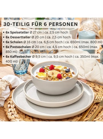 Sänger Kombiservice Kreta - 30 teilig aus Steingut