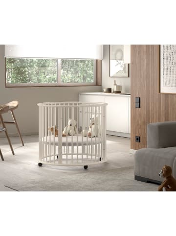 58 aufm Kessel LAUFGITTER rund Keira Buche Massivholz beige 3-fach höhenverstellbar
