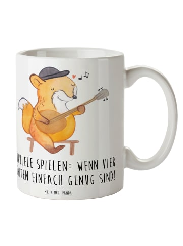 Mr. & Mrs. Panda Pott Ukulele Freude mit Spruch in Weiß