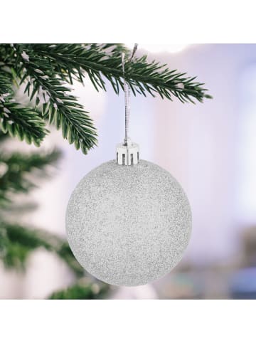 relaxdays 72-tlg. Weihnachtskugeln Set in Weiß