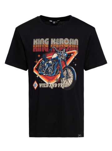 King Kerosin King Kerosin Print T-Shirt Wild & Free in schwarz