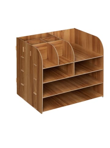 relaxdays Schreibtisch Organizer in Dunkelbraun
