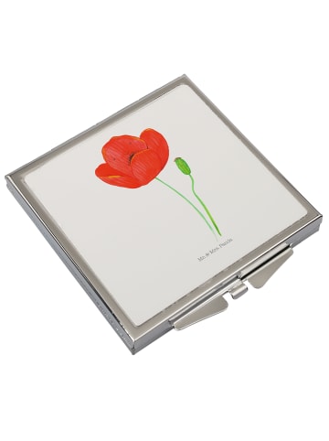 Mr. & Mrs. Panda Schminkspiegel Blume Mohnblume ohne Spruch in Weiß