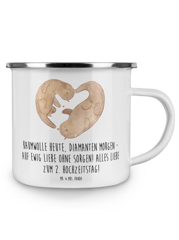 Mr. & Mrs. Panda Teetasse 2. Hochzeitstag Baumwollhochzeit mit S... in Weiß