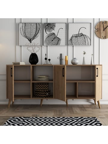 CALICOSY Sideboard EXXEN in Helles Holz - (W) 180  x (H) 83  x (L) 45  cm