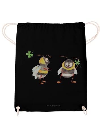 Mr. & Mrs. Panda Jutebeutel Hummeln Kleeblatt ohne Spruch in Schwarz