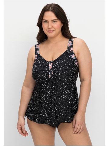 sheego Tankini-Top und Hose in schwarz-weiß