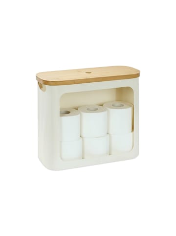 relaxdays Toilettenpapier Aufbewahrung in Beige - (B)43 x (H)36 x (T)17 cm