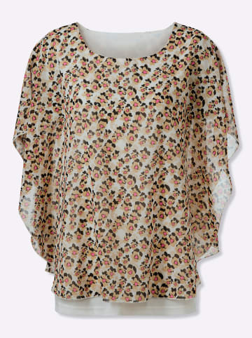 Sieh an! Schlupfbluse in champagner-camel-bedruckt