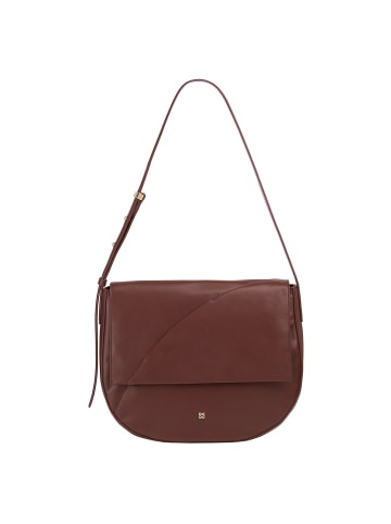 DuDu Formentera Schultertasche Leder 34 cm in chocolate brown