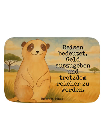 Mr. & Mrs. Panda Badeteppich Erdmännchen Design mit Spruch in Weiß