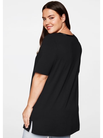 sheego Longshirt in schwarz