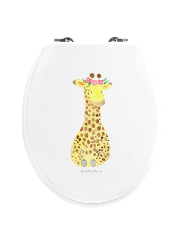 Mr. & Mrs. Panda Motiv WC Sitz Giraffe Blumenkranz ohne Spruch in Weiß