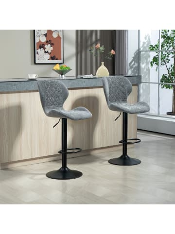 HOMCOM Barhocker-51,5L x 48B x 91-112H m-Dunkelgrau