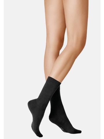 Kunert Socken Soft Wool Cotton druckfreier Bund in Black