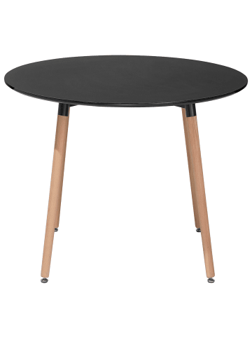 Beliani Esszimmertisch BOVIO in Schwarz/Braun - (W) 90 x (H) 74 x (L) 90 cm