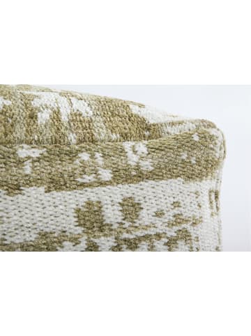 Kayoom Retro Sitzkissen Paramount Pouf & Cushion Set 80cm x 80cm in creme - oliv