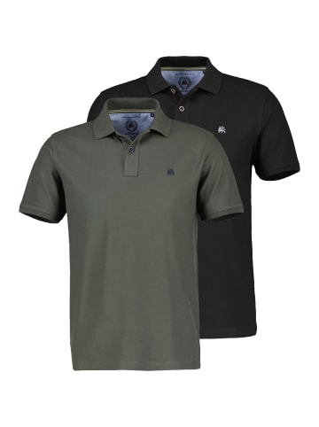 Lerros Poloshirt Basic in schwarz / dunkelgrün
