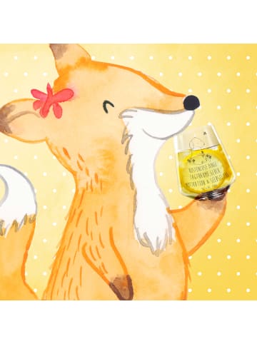 Mr. & Mrs. Panda Blümchentail Glas Hund Kleeblatt mit Spruch in Transparent