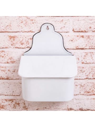 AltoBelli Dose MARIA Wandbehälter mit Deckel Metall Weiß 18x11 cm