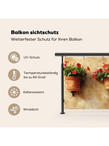 OnlyWow Balkonsichtschutz Terra cotta