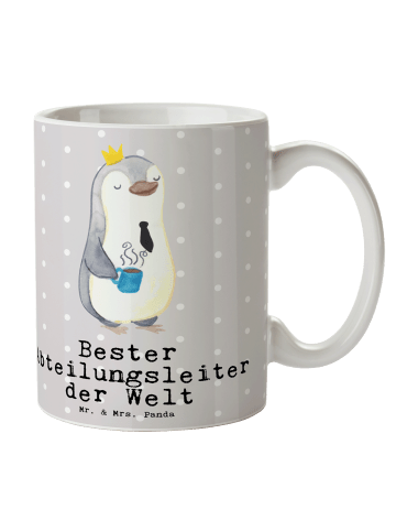 Mr. & Mrs. Panda Tasse Pinguin Bester Abteilungsleiter der Welt ... in Grau Pastell