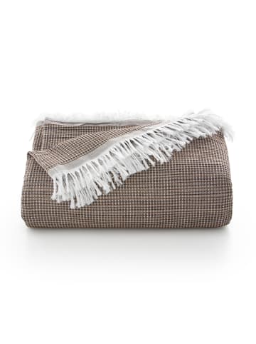 GAMUSI Plaid "GALA" in Kaffeebraun