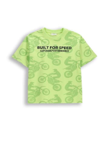 Coccodrillo Baumwoll-T-Shirt mit kurzen Ärmeln in limonengrün