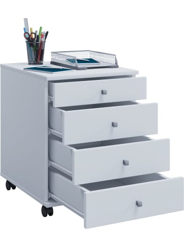 VCM  Holz Rollcontainer Bürocontainer Schublade Lona in Weiß