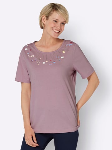 Sieh an! Rundhals-Shirt in mauve-himmelblau